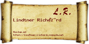 Lindtner Richárd névjegykártya